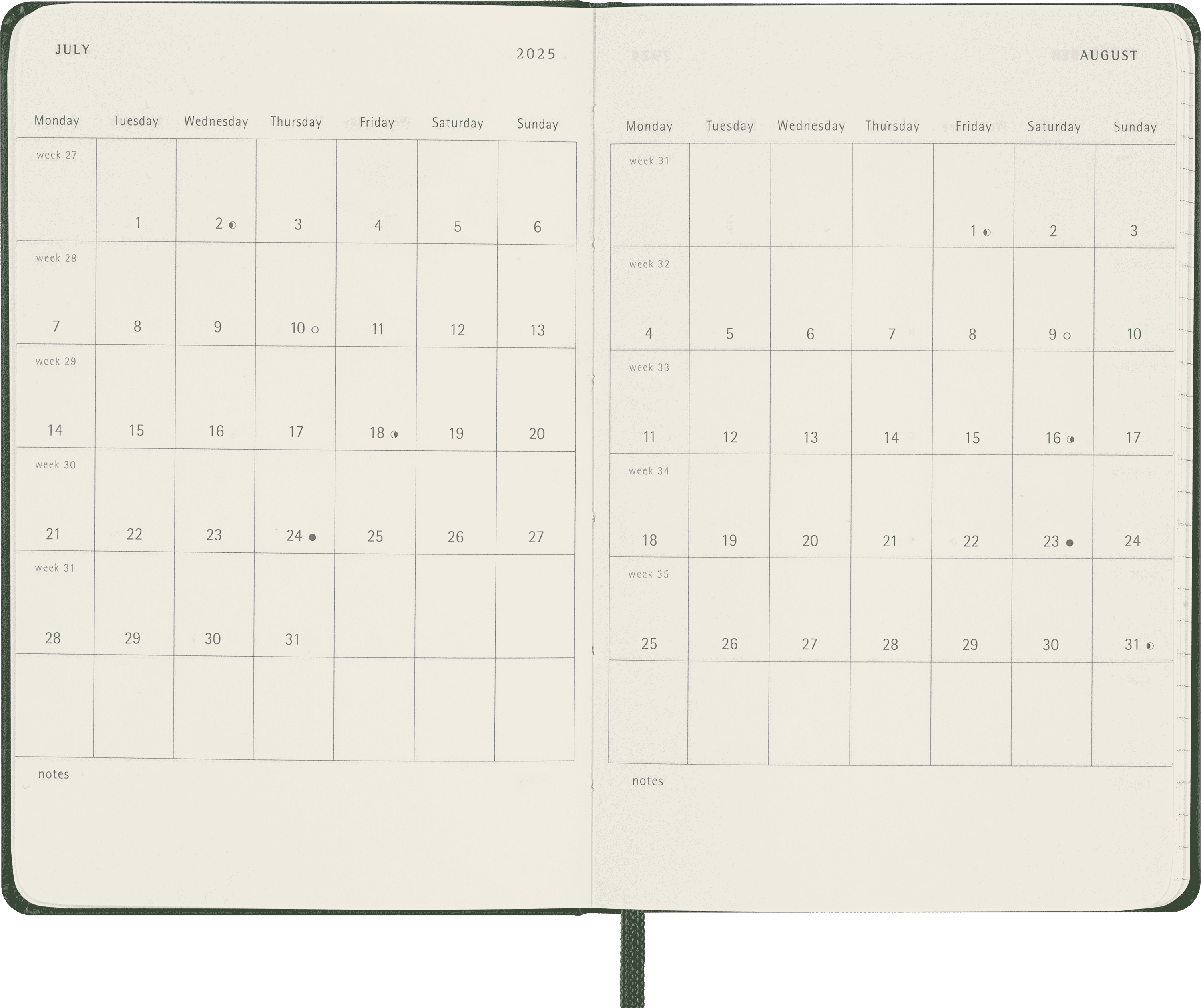 Classic Planner 2025 Pocket Daily, hard cover, 12 months