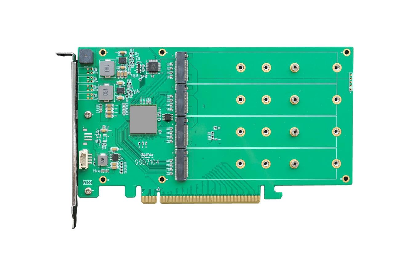 Host Bus Adapter Rocket 1104 PCI-Ex16v3 - 4x M.2 NVMe<br>PCIe 3.0 x16 4-Port M.2 NVMe HBA – Hochgeschwindigkeits-4-Kanal-PCIe Gen3 M.2 NVMe-Verbindungslösung