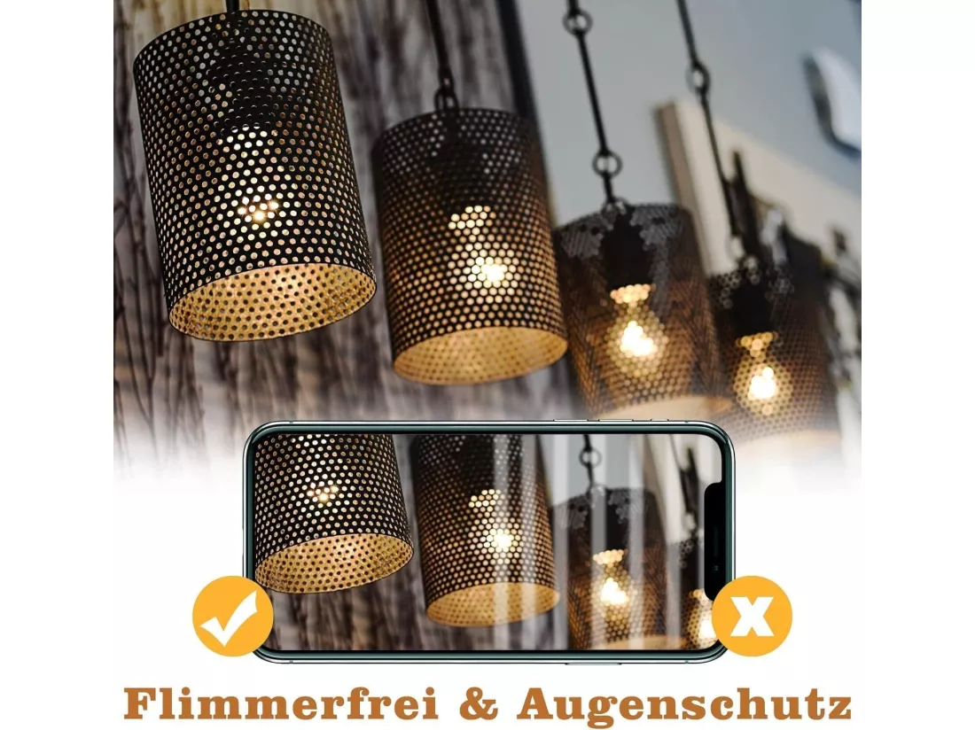 NETTLIFE Lot de 6 ampoules LED E27 blanc chaud A60 vintage 4W 2700K Edison à filament rétro lampe à économie d'énergie pour maison café bar