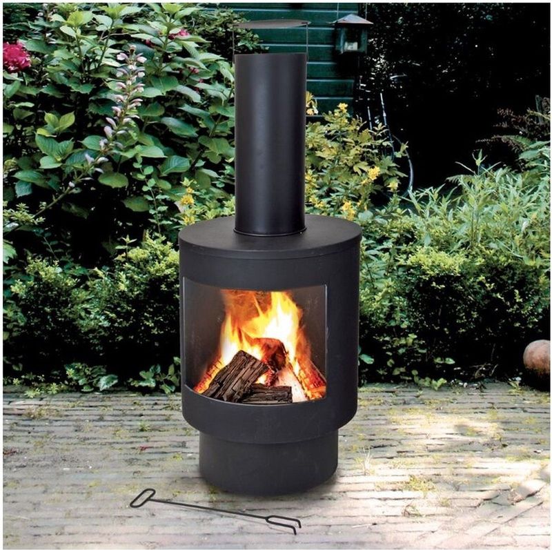 ProGarden Haard Met Schoorsteen 112 cm Metaal