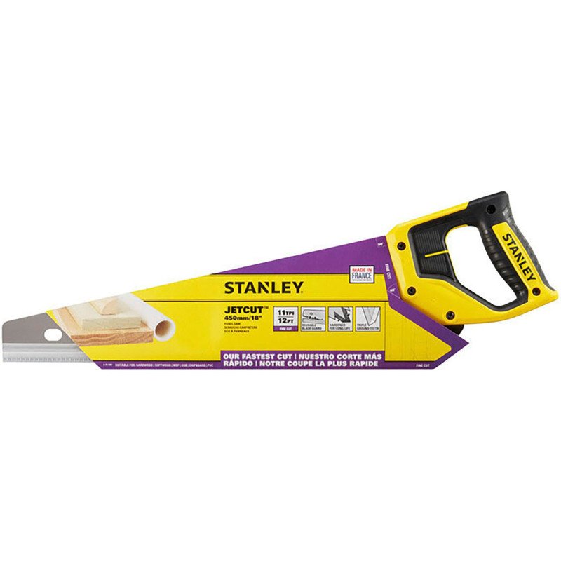 Scie égoïne Stanley Jetcut coupe fine 45 cm, 11 dents/pouce
