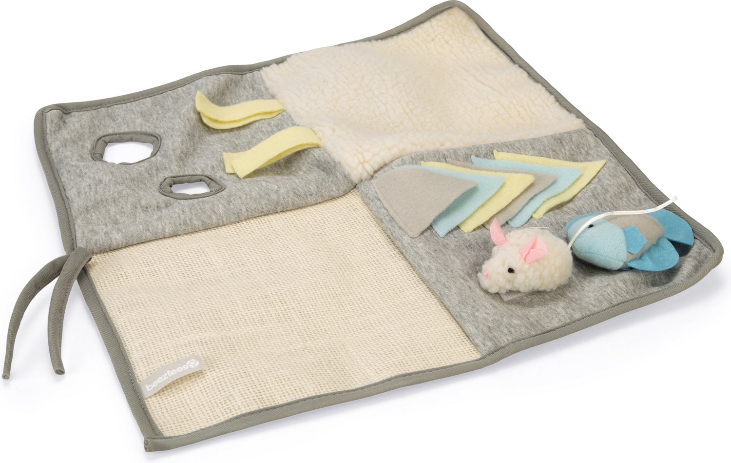 Beeztees kattenspeelgoed speelmat Weezy grijs 40 x 40 x 1 cm