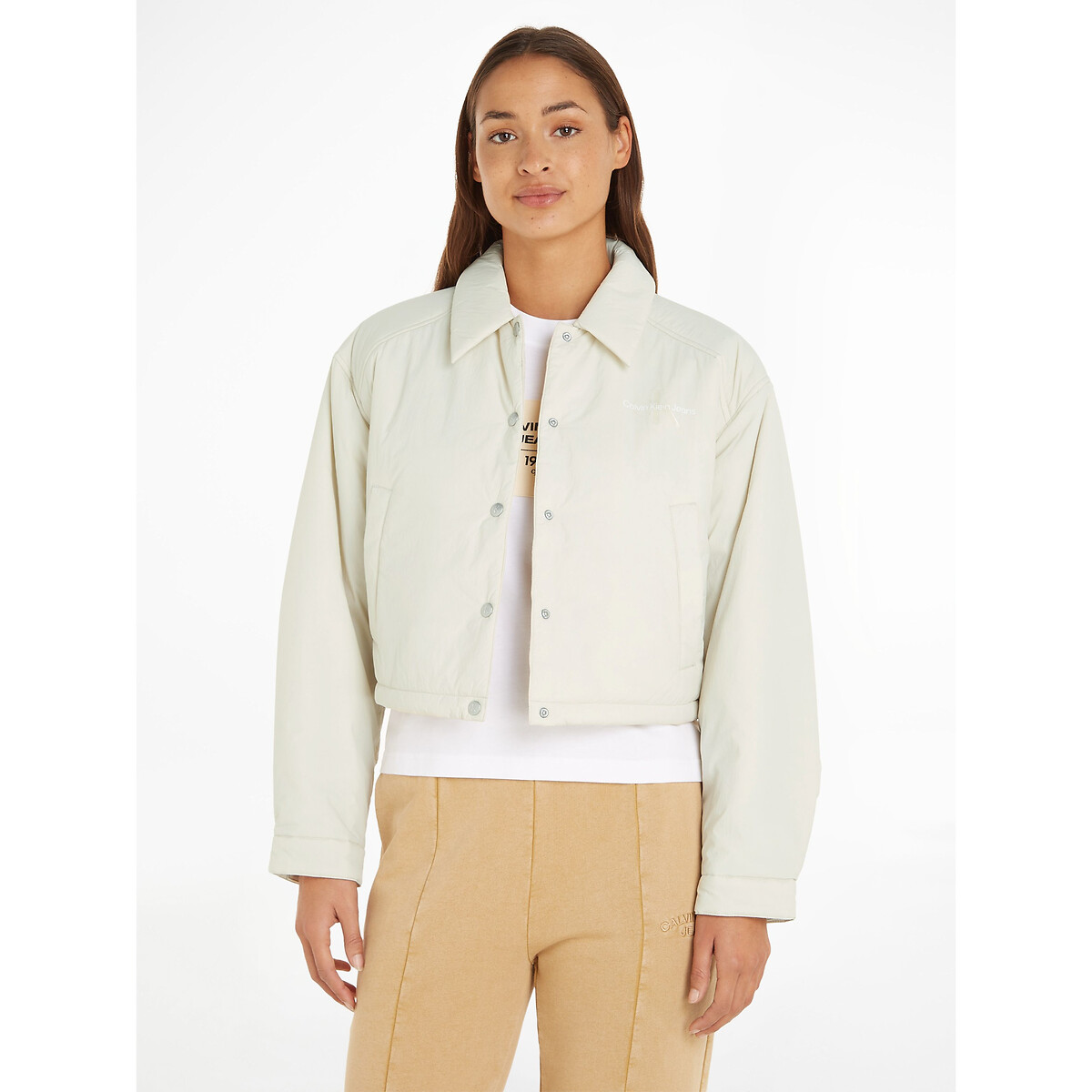 CALVIN KLEIN JEANS<br>Jaqueta reta cropped