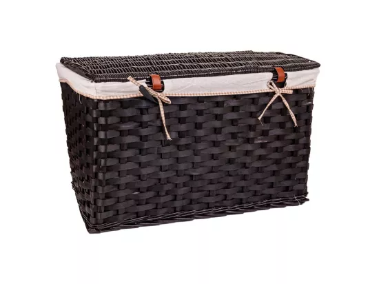Set de 2 coffres en osier doublés noirs