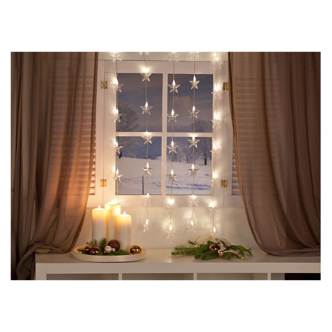 40er LED-Lichtervorhang - Sterne - ca. 120 x 100 cm