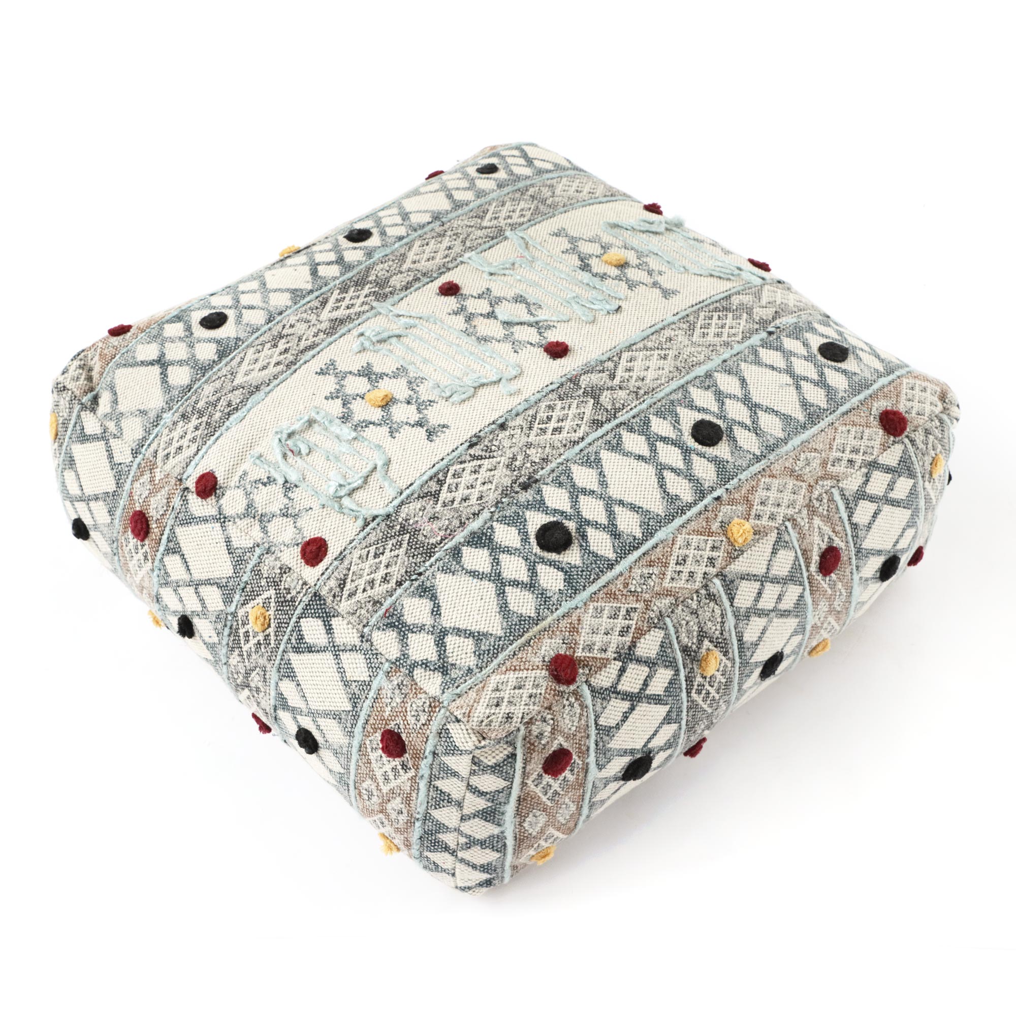 Pouf 'Bajni', multicolor, T 60 cm, B 60 cm, H 20 cm von fischer's lagerhaus