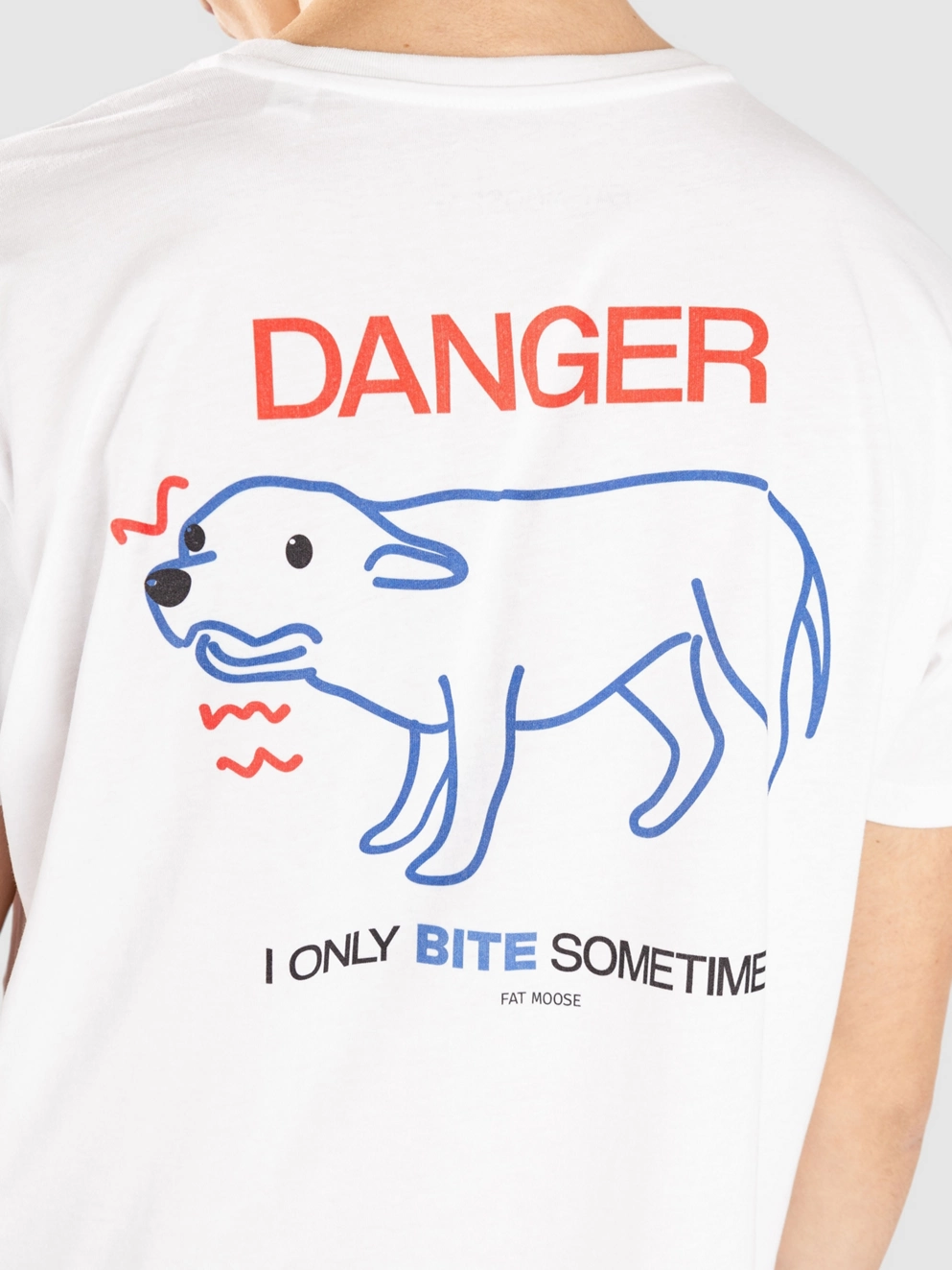 Fat Moose Danger Dog T-Shirt white