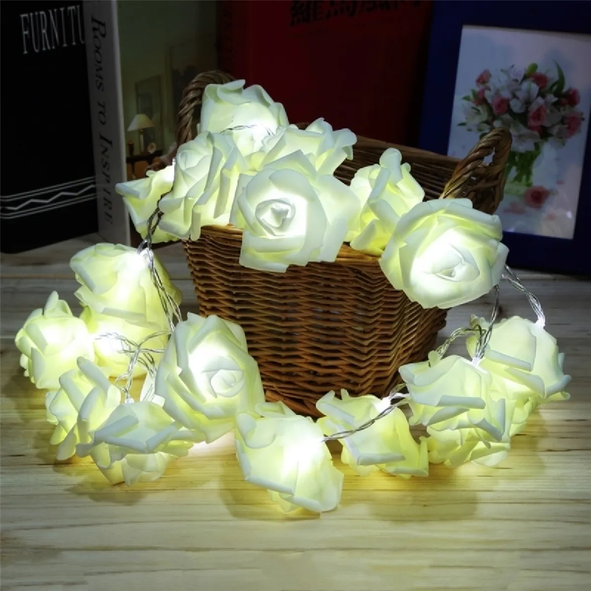Wewoo Guirlande LED Fleur rose 20 LED - Bleu