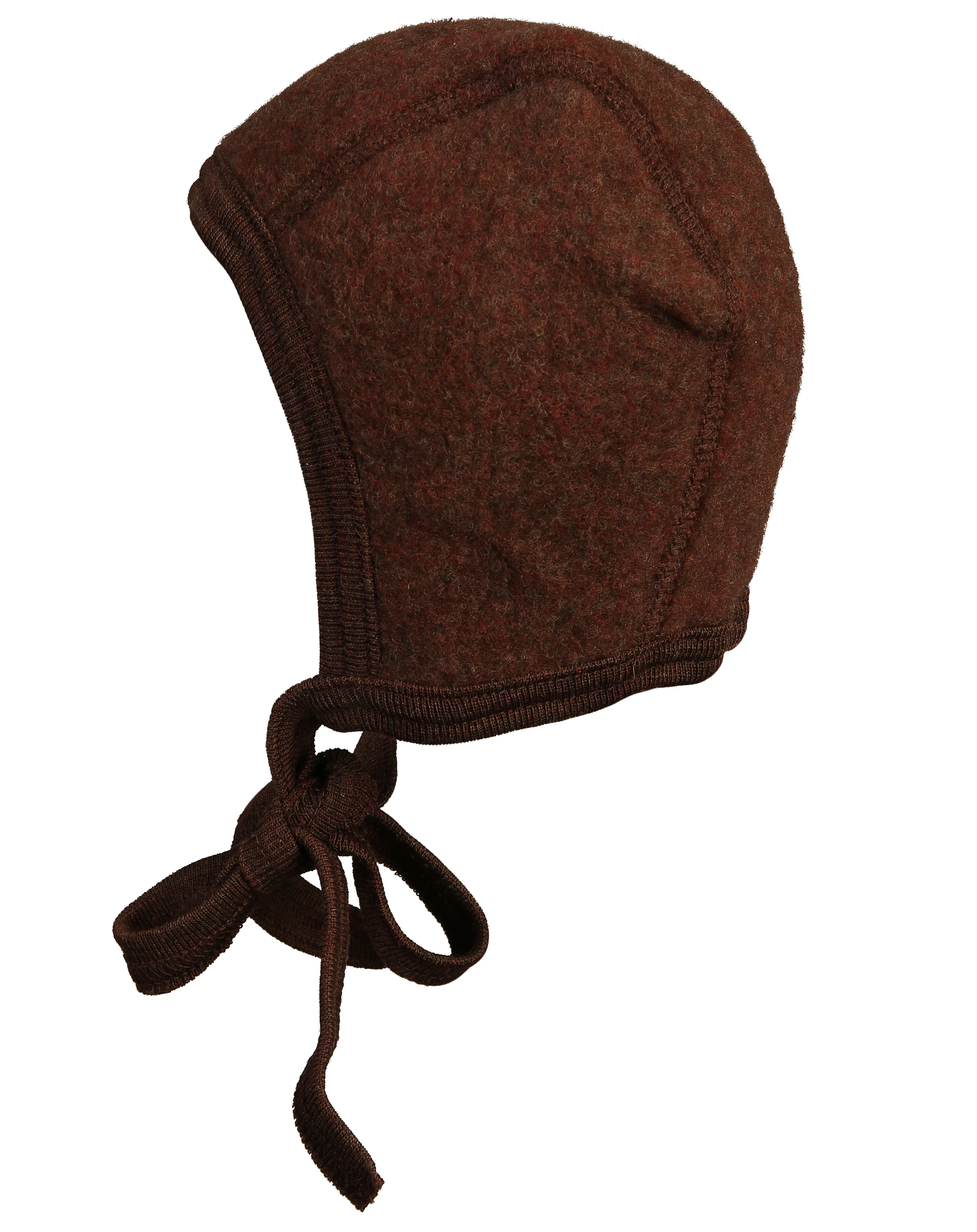 Woll-Fleecemütze BONNET zum Binden in zimt melange