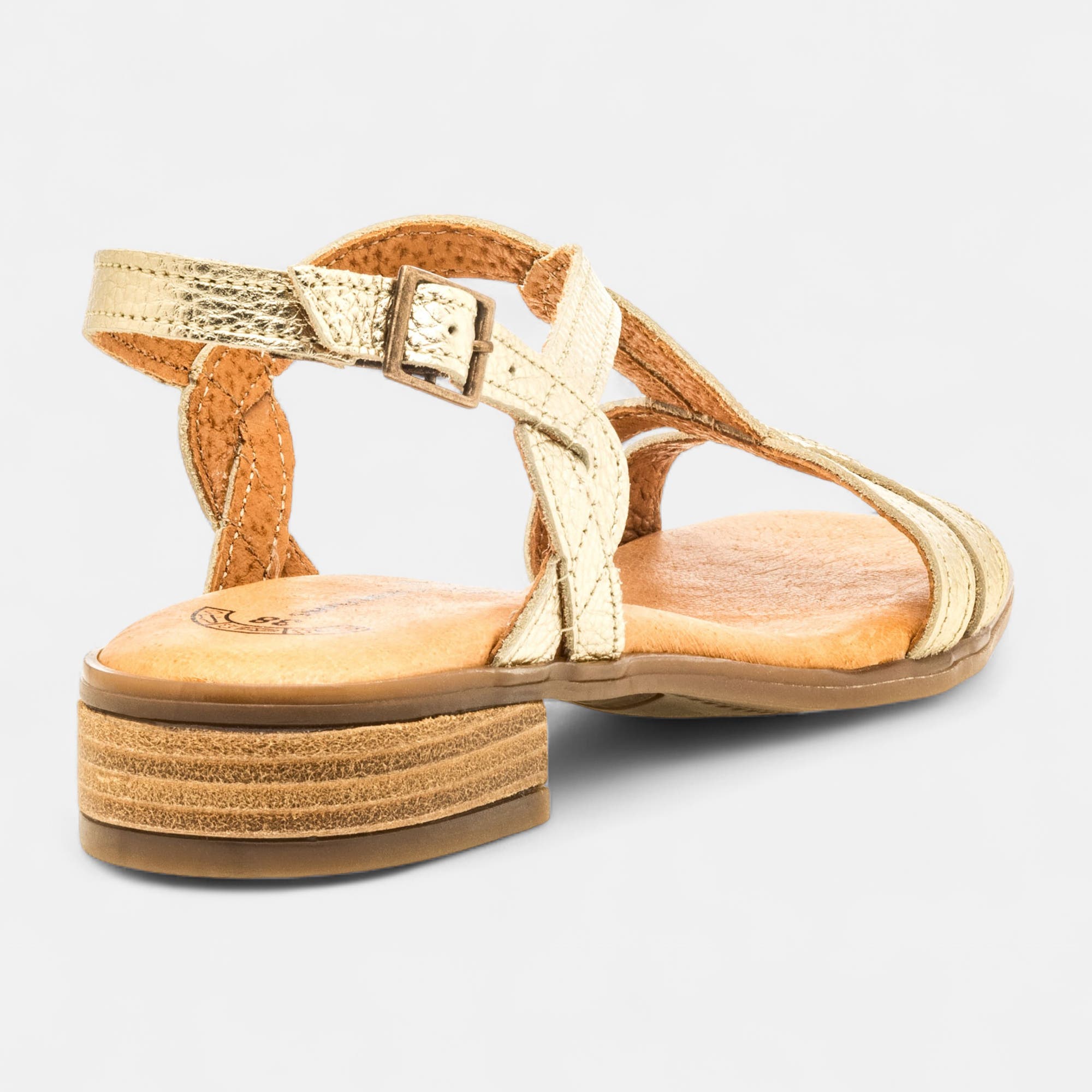 Nu-pieds Femme en cuir or