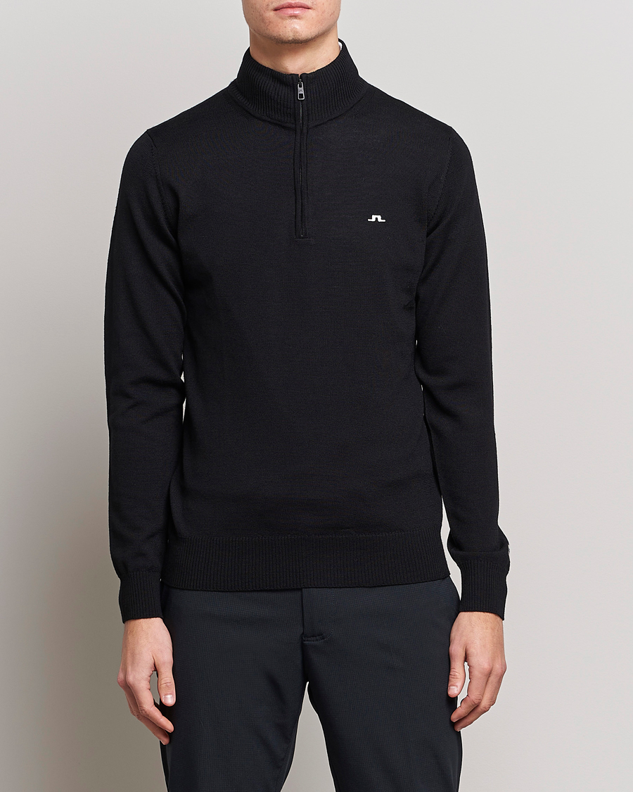 J.Lindeberg Kian Tour Merino Half Zip Black