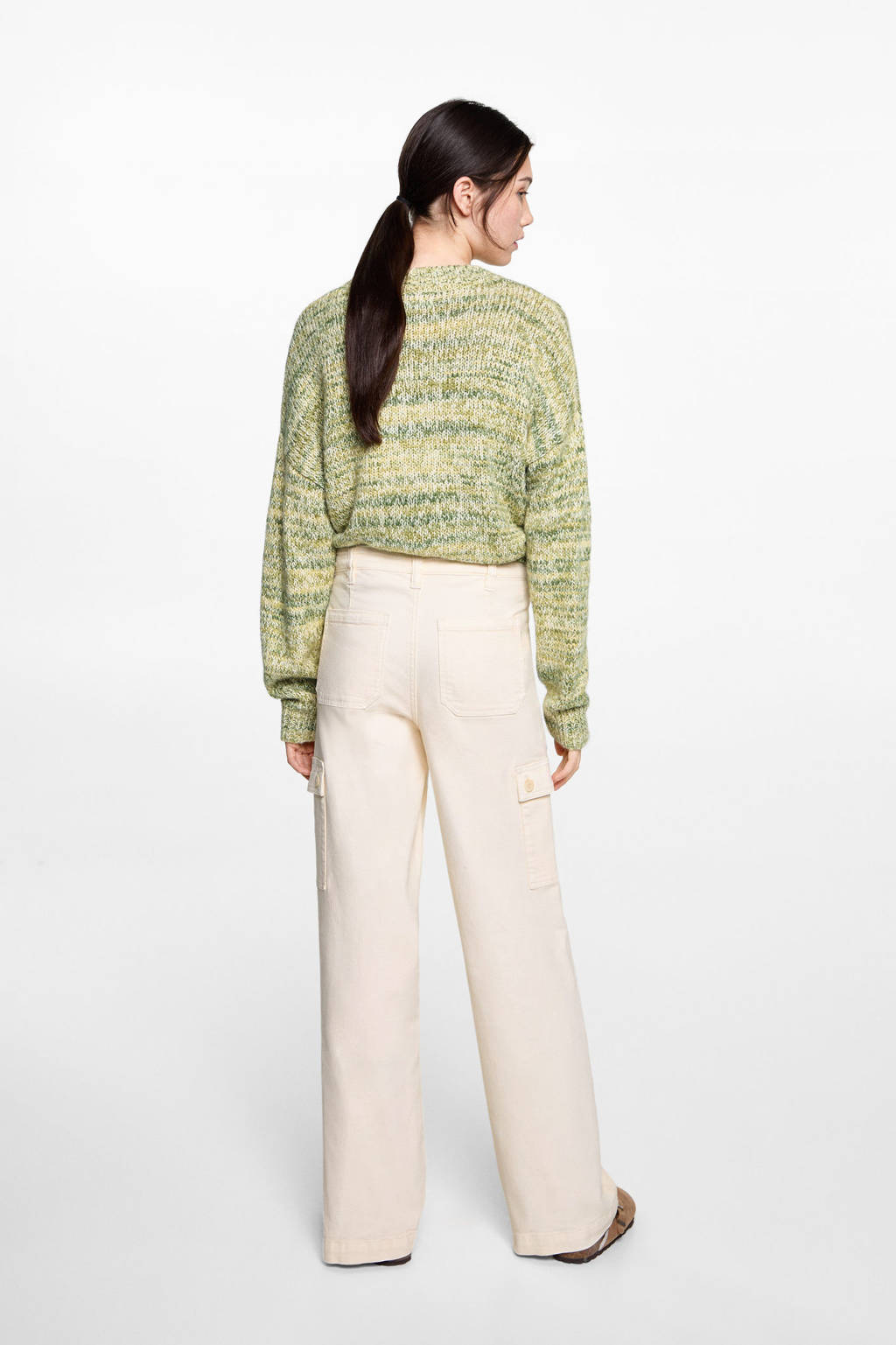 MANGO TEEN wide leg cargo broek beige