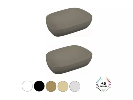 Lavabo double vasque à poser VITRA Outline, trapeze - vison mat Haut de gamme