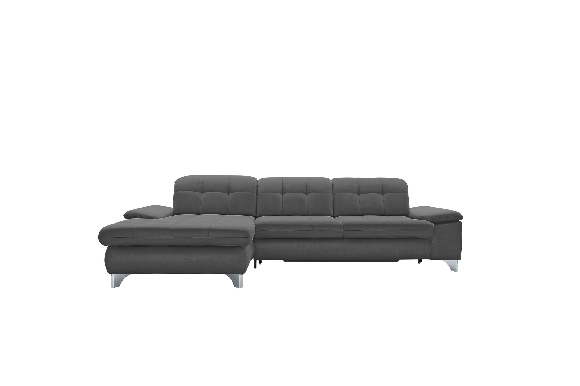 polsterpower Ecksofa - Miro grau - Basismodell - Recamiere links