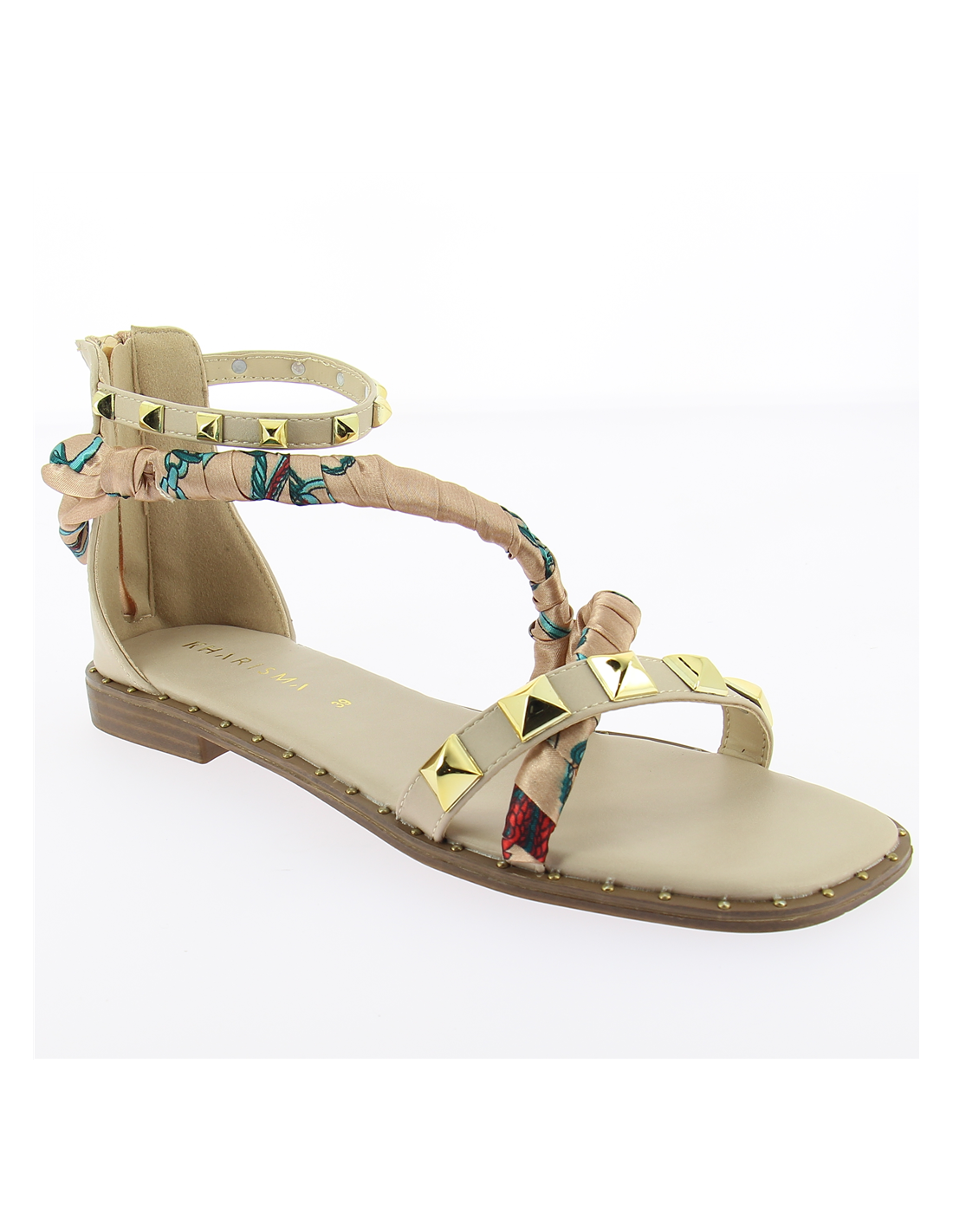kharisma sandales femme Sabi nude avec foulard