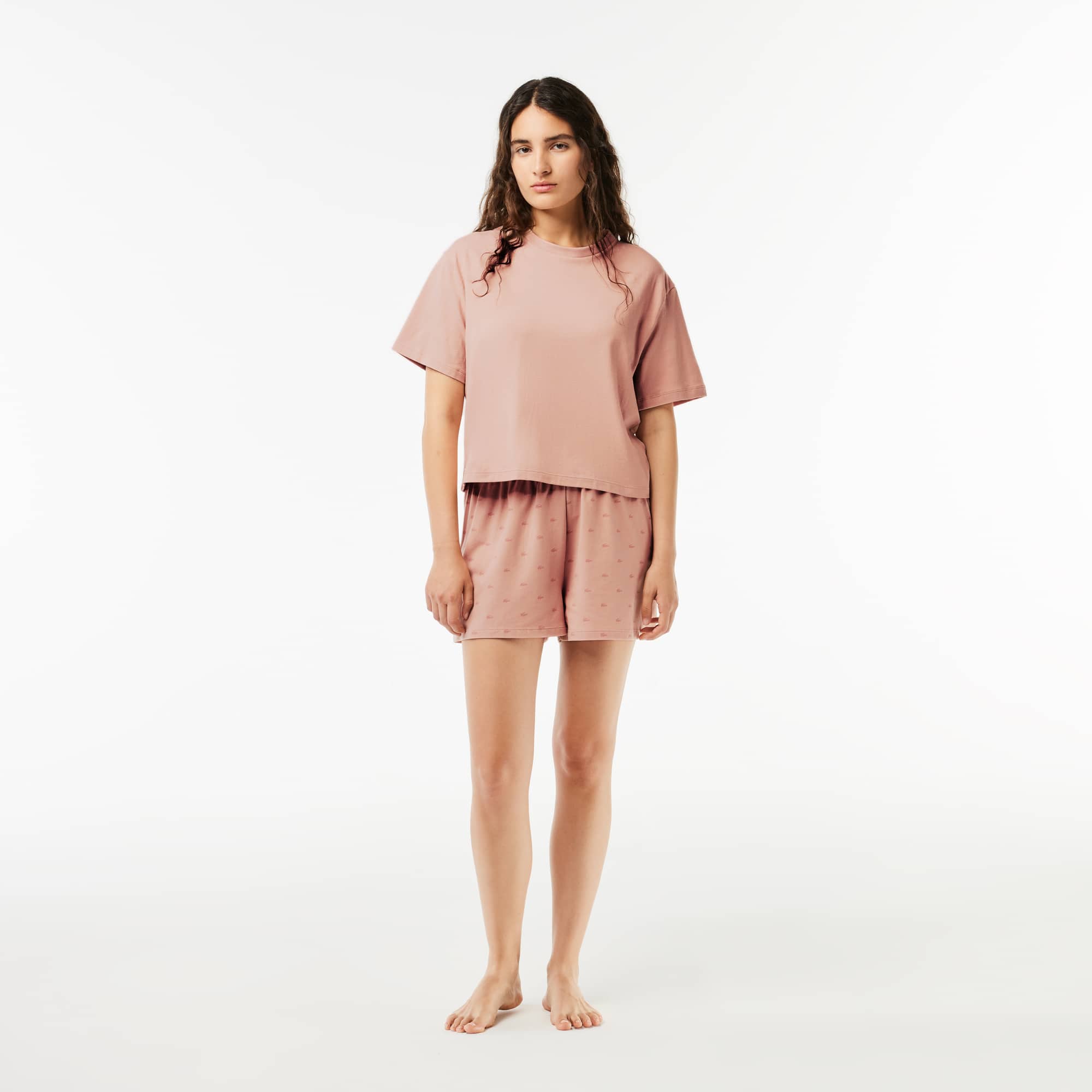 Ensemble de pyjama à motif crocodile Vêtements d’intérieur & de nuit - Rose - Lacoste - Femme