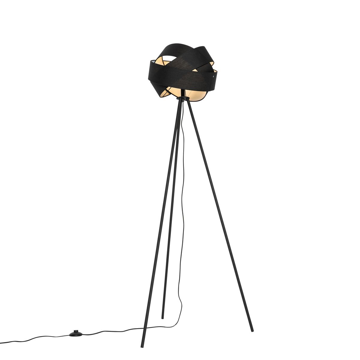 Moderne vloerlamp zwart - Cloth