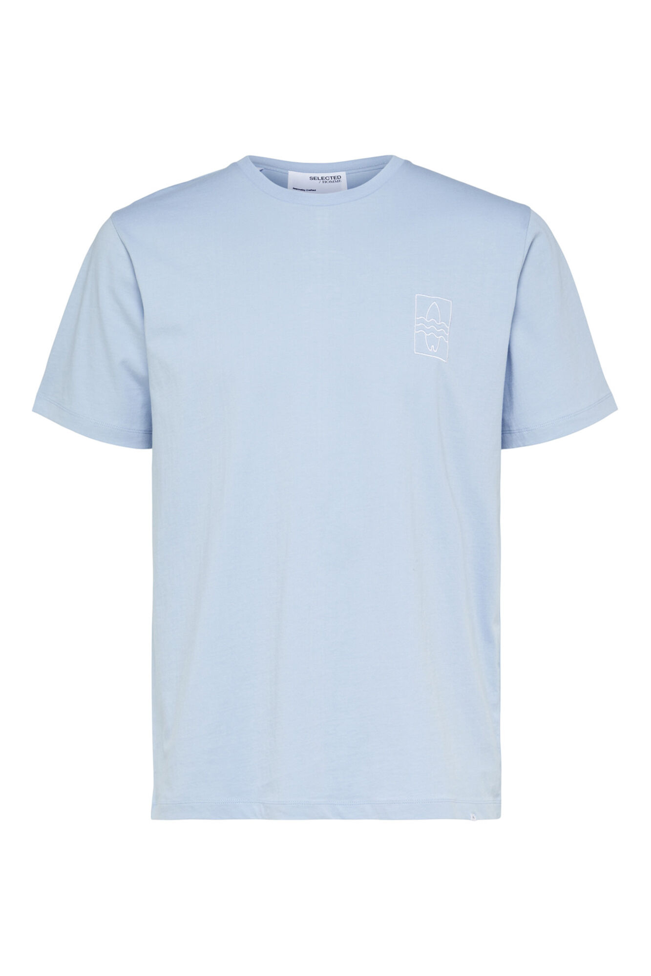 Camiseta de manga curta em algodão orgânico com detalhe de logotipo. - Verde