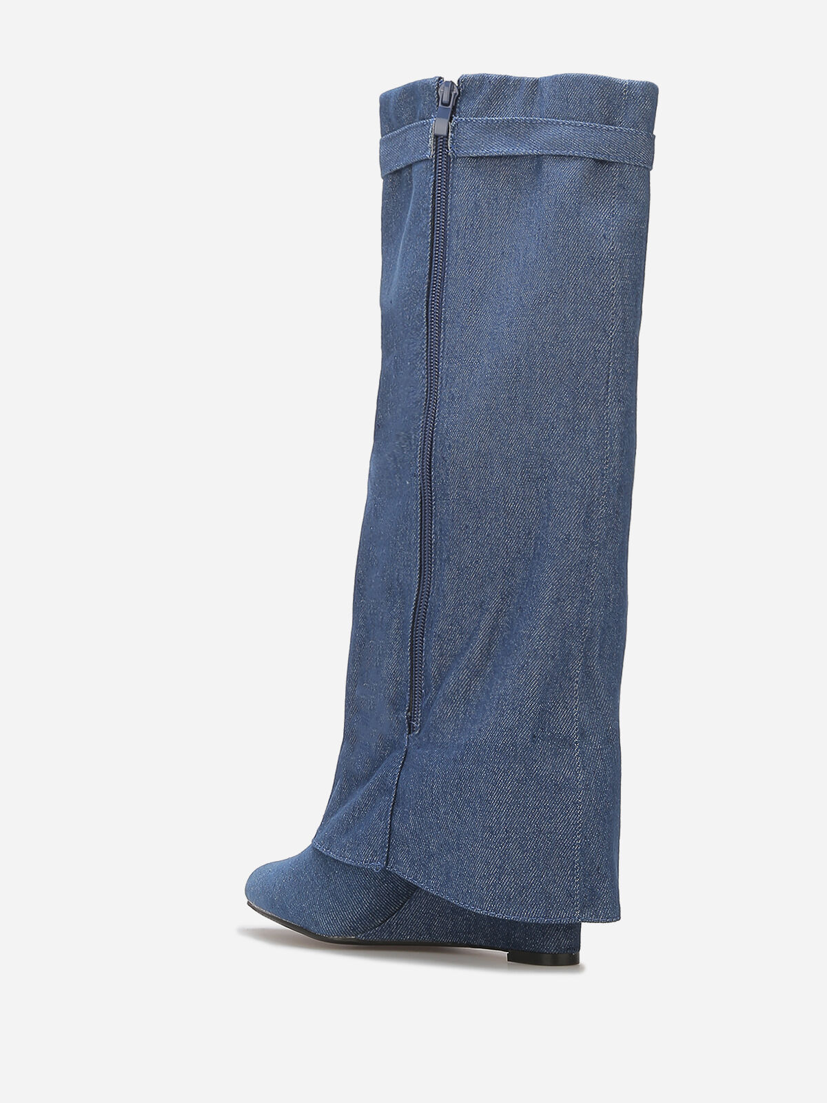 Bottes compensées à rabats- Bleu
