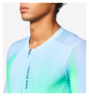Maillot Manches Courtes Unisexe Van Rysel Racer 2 Bleu Clair/Vert