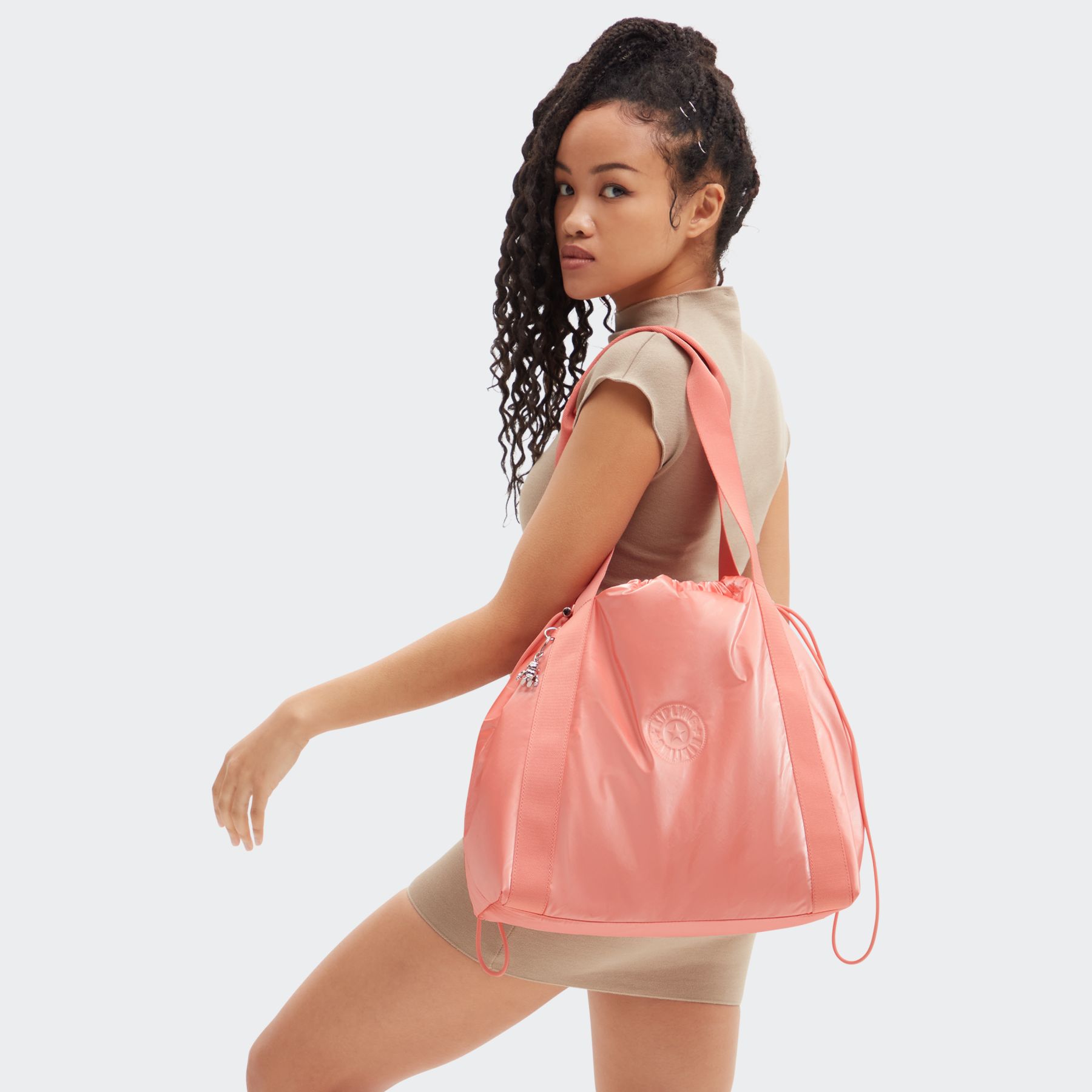 ELMAR Sac fourre-tout de taille moyenne avec cordon de serrage - Peach Glam