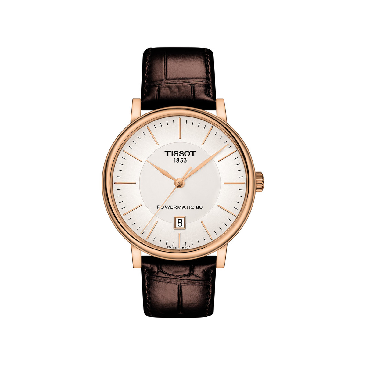 Montre Tissot homme automatique acier cuir marron