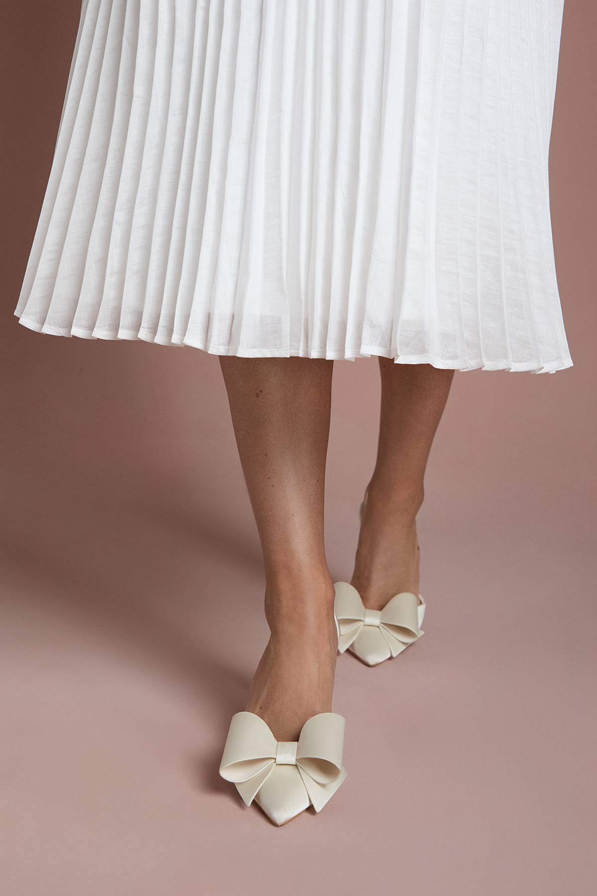 Coast Escarpins de Mariée Lola en Satin avec Détail Nœud Talon Aiguille Moyen et Bride Arrière