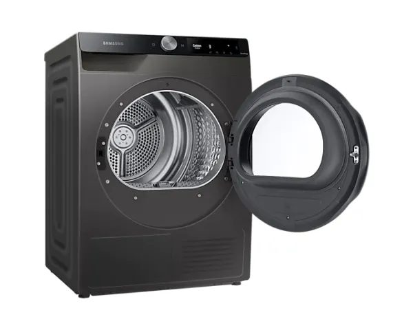 Samsung DV6000T, Fritstående, Front-læsning, Varmepumpe, Sølv, Sort, 115 L