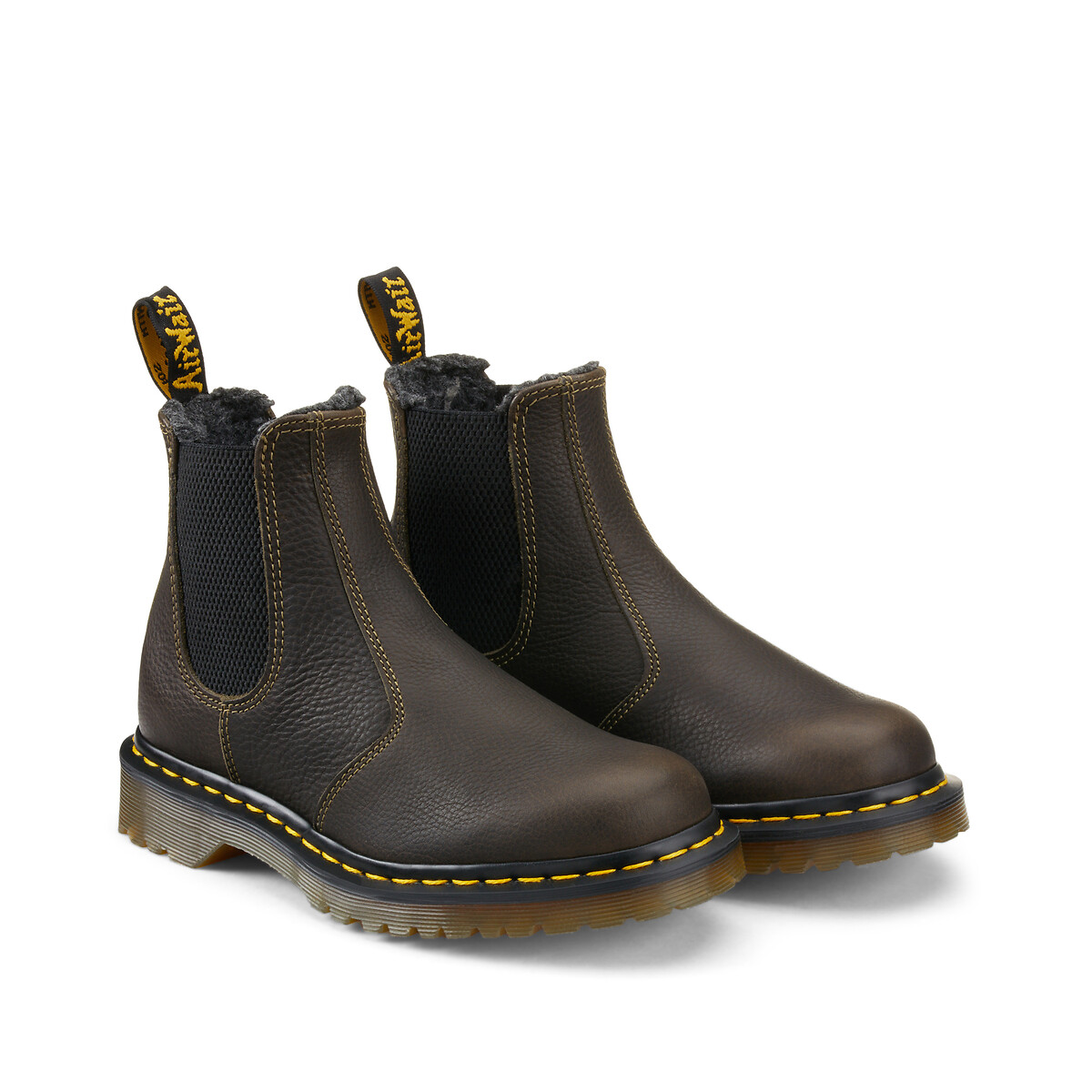 DR. MARTENS<br>Botas Chelsea 2976 forradas, em couro