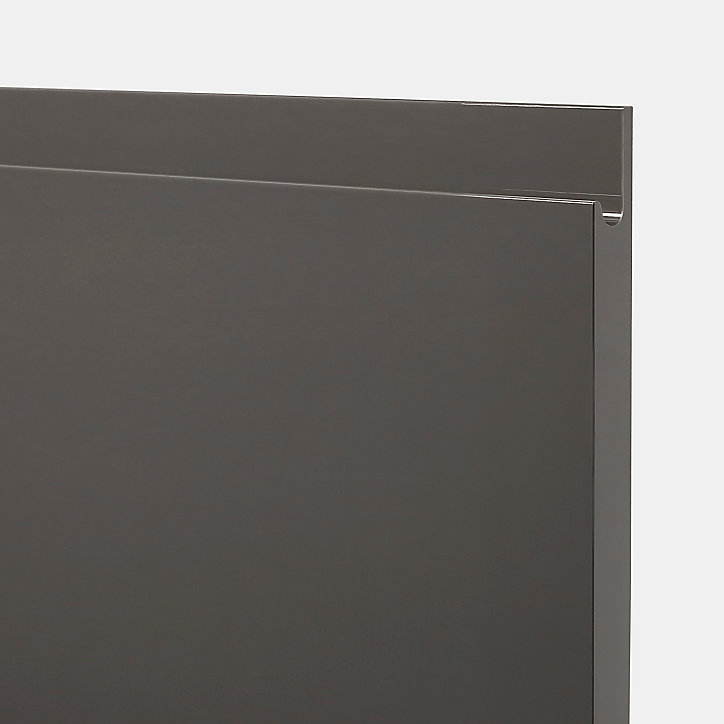 Façade de cuisine 1 porte et 1 tiroir Garcinia gris anthracite brillant l. 60 cm x H. 72 cm GoodHome