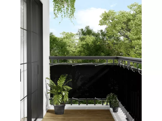 Écran de balcon noir 75x1000 100% polyester oxford
