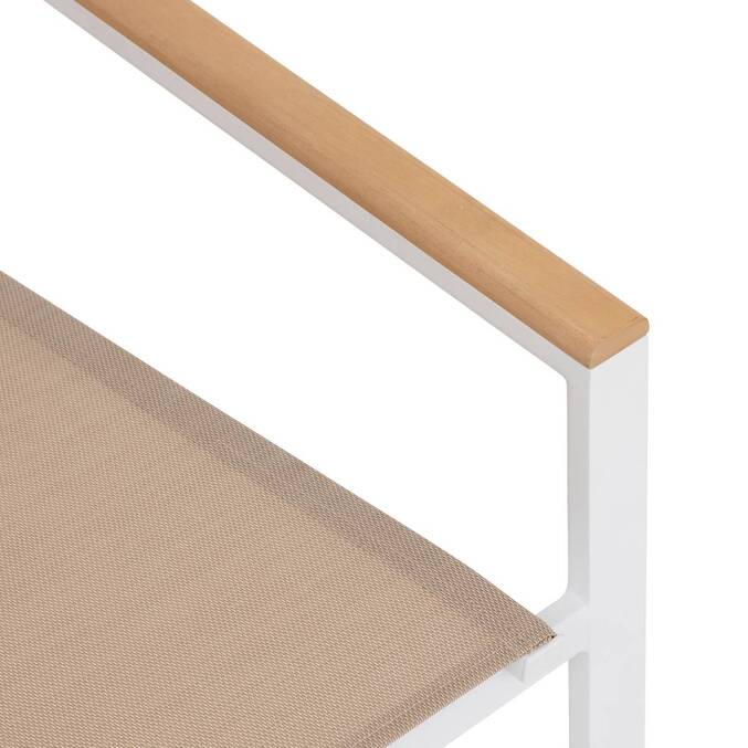 Fauteuil de jardin empilable ESSENTIA Lin, Blanc & Acacia