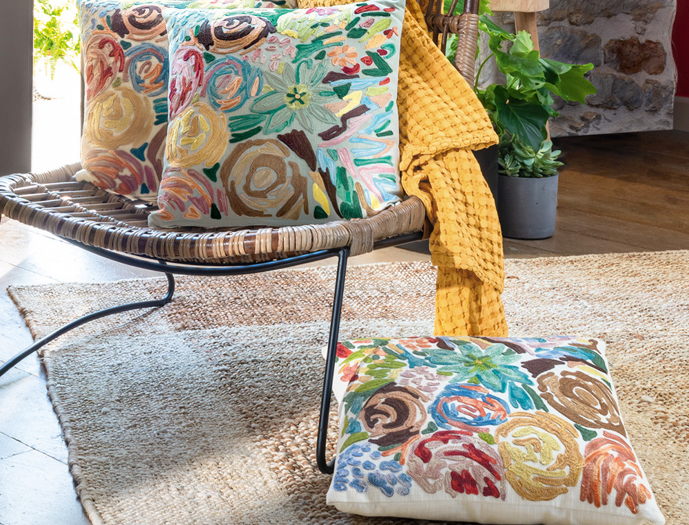 Coussin-Fleurs en folie
