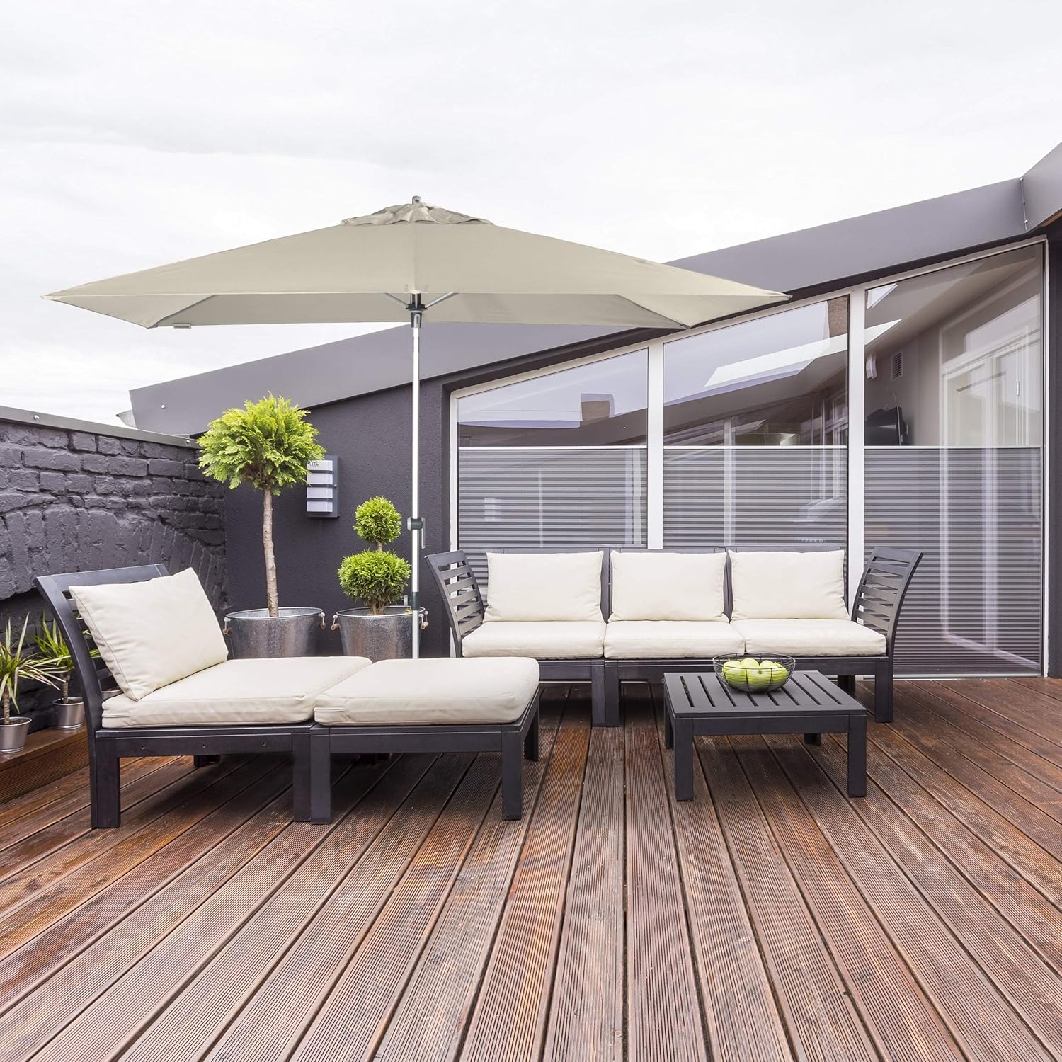 Doppler EXPERT Auto Tilt – Rechteckiger Sonnenschirm für Balkon oder Terrasse – Knickbar – ca. 300x200 cm