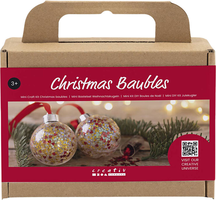 Creativ Company Mini DIY Kit Julekugler, Pailletter
