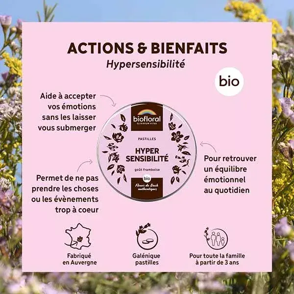 Pastilhas Biofloral para Hipersensibilidade, Pastilhas Organic Emotion 50g