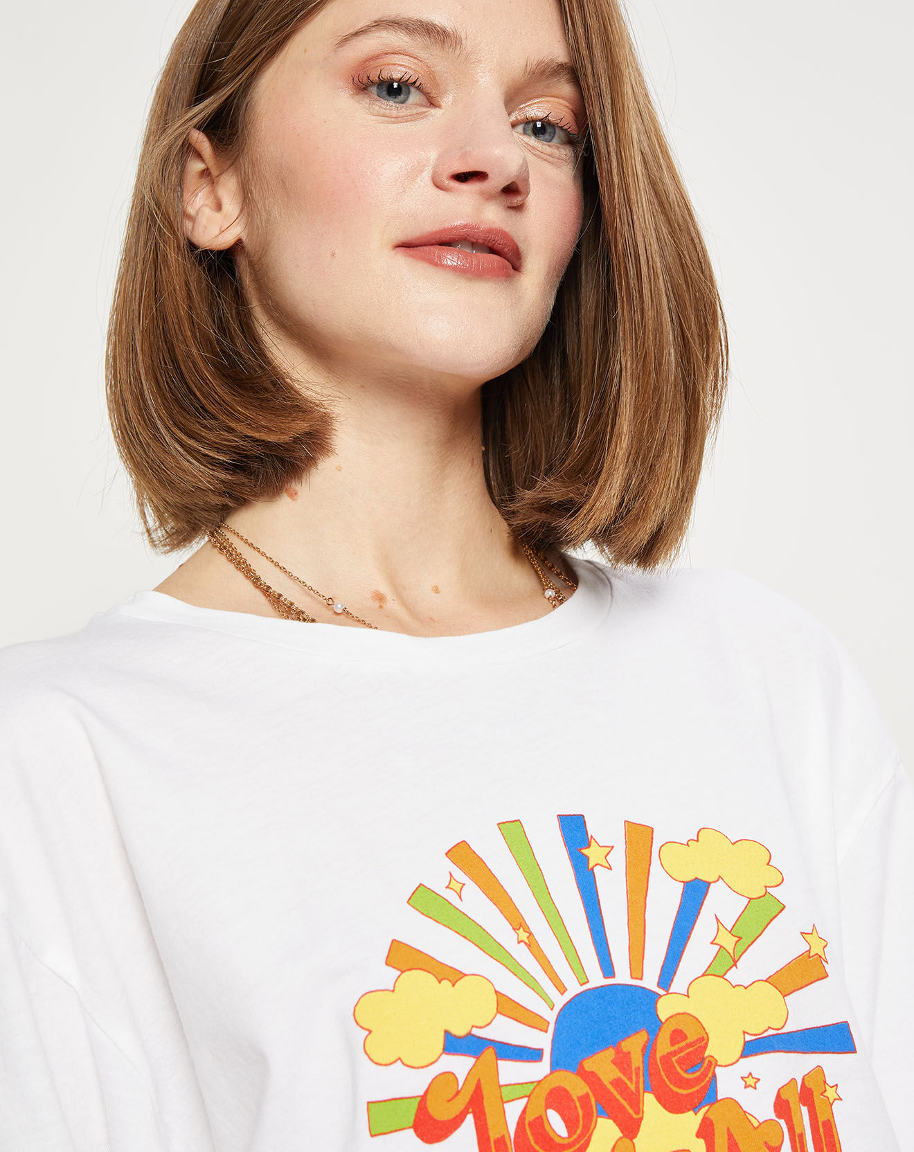 La Petite Etoile T-Shirt Love Is All blanc