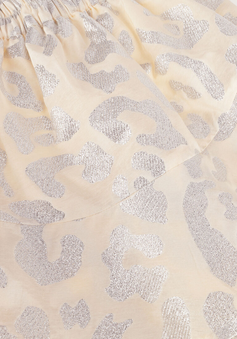 ALIX THE LABEL beige alix the label minirok ladies woven lurex animal ruffle skirt
