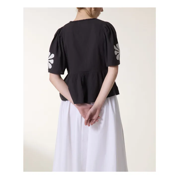 Leon & Harper Blouse Chloe Birdy Coton Bio | Charbon