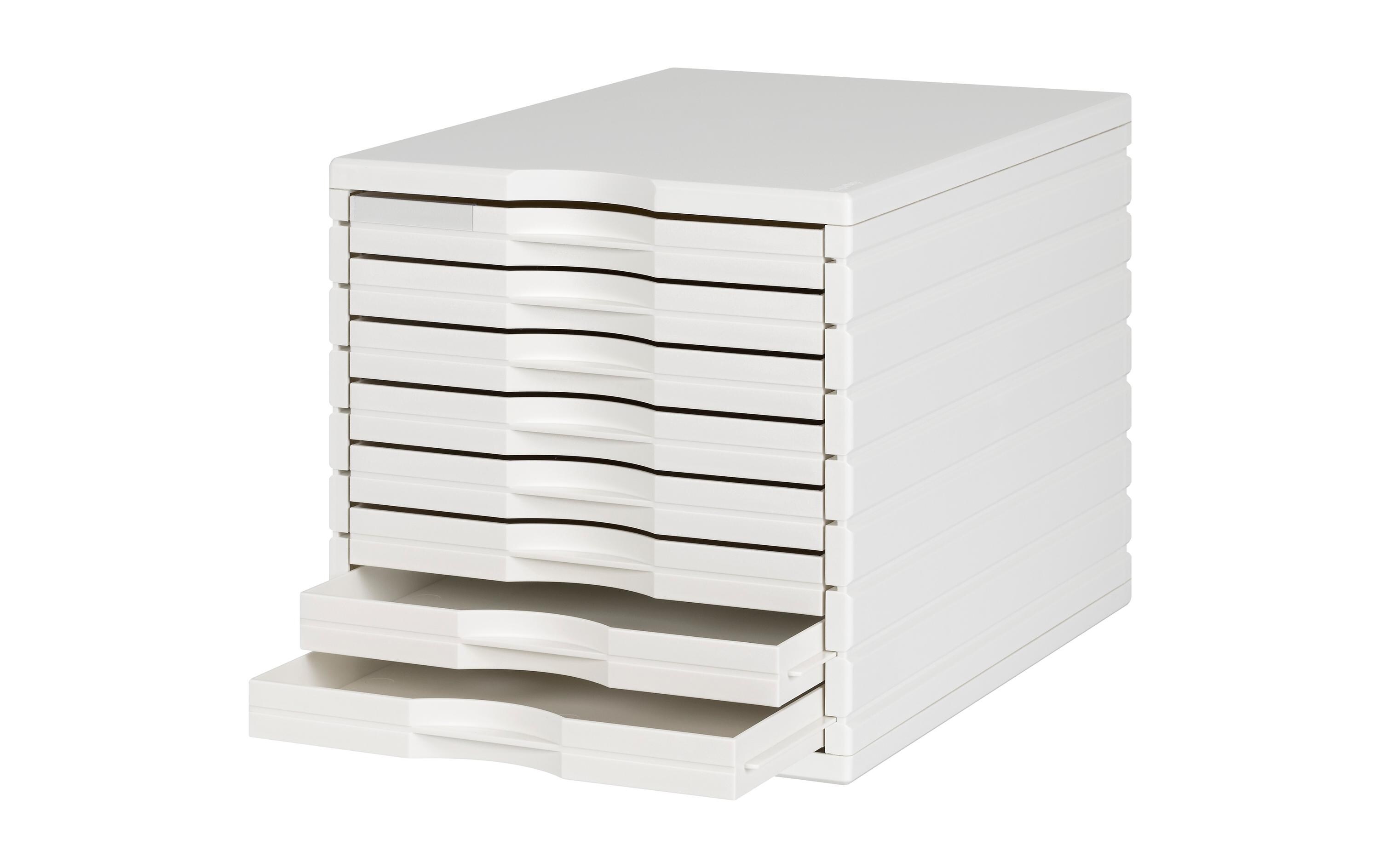 Schubladenbox Styrotop 8 Schubladen, Weiss<br>Box mit Schubladen für Ihre Dokumente