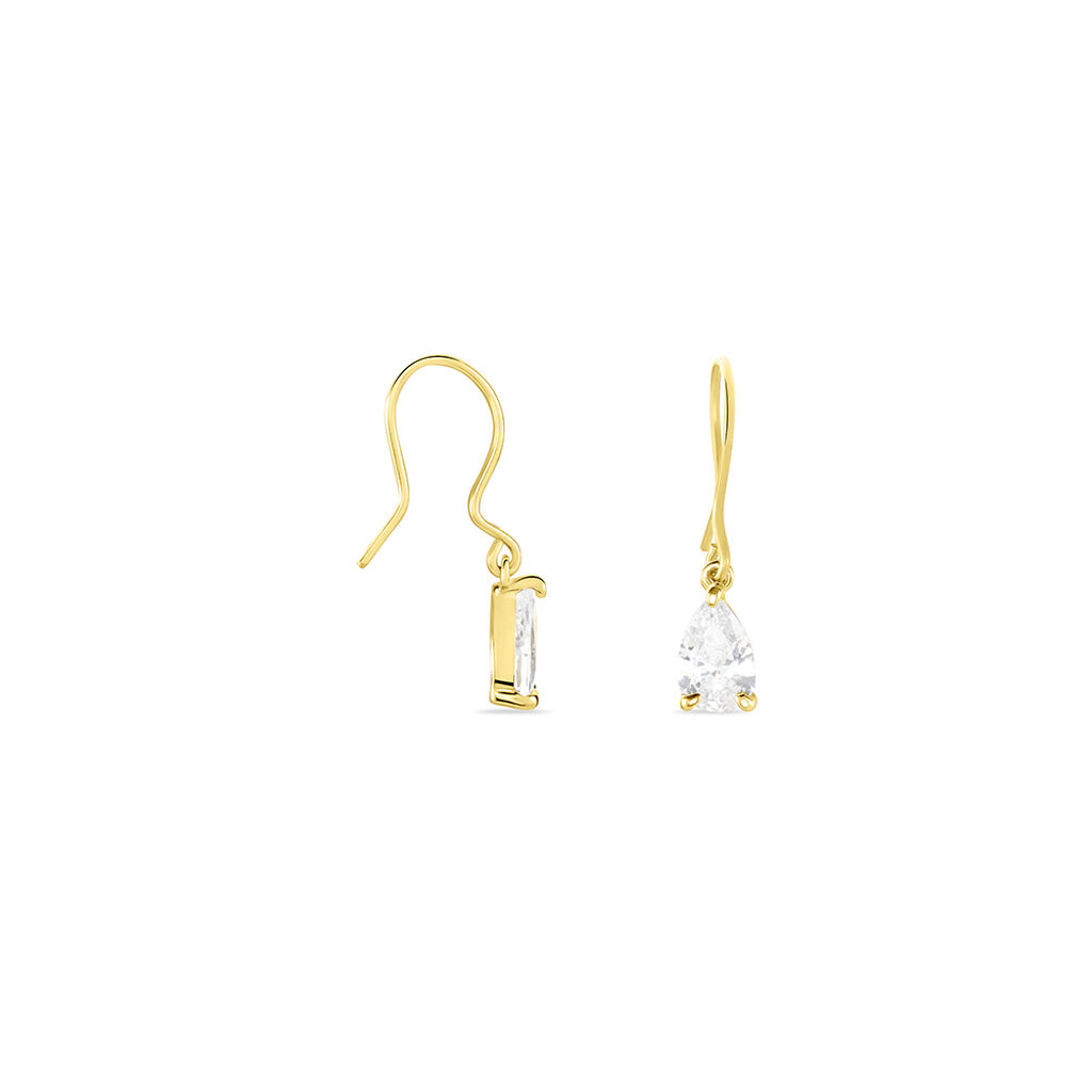 Boucles D'oreilles Puces Kalyne Or Jaune Oxyde De Zirconium