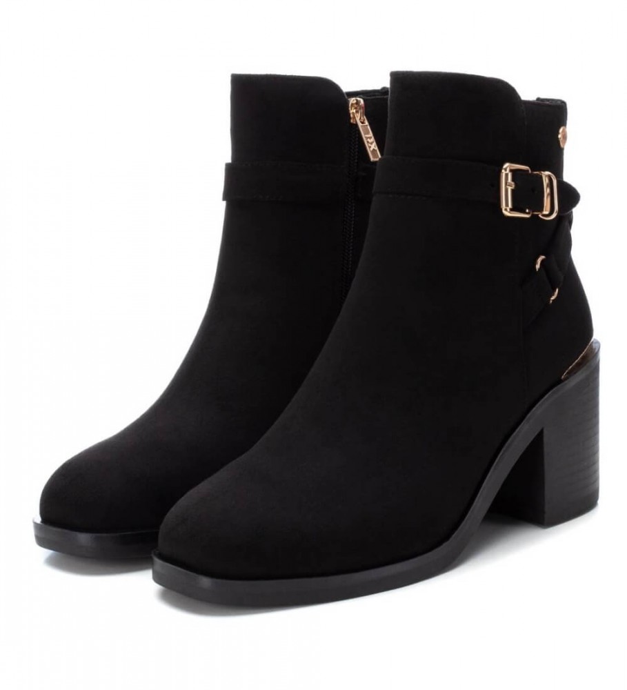 Botas de cano curto Xti 141735 pretas - Altura do salto: 7 cm -