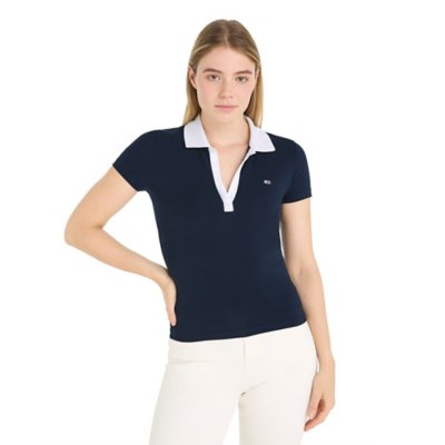 Polo à manches courtes femme Slim Contrast V Ext TOMMY HILFIGER