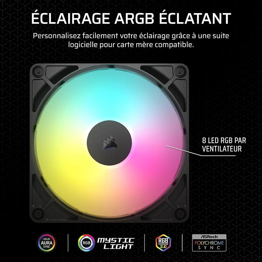 Corsair RS140 ARGB Dual Pack - Noir