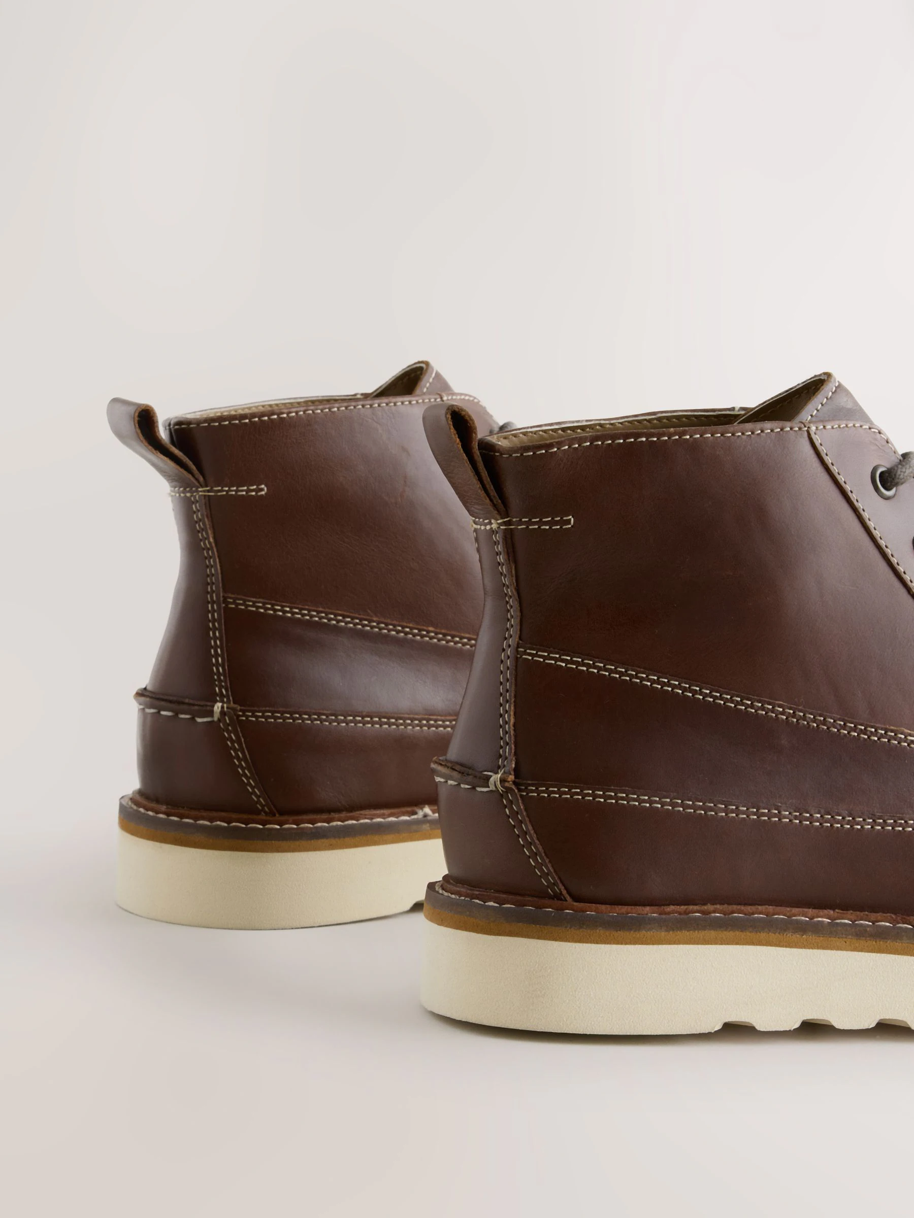 Bruin - Wedge Apron Toe Leather Boots