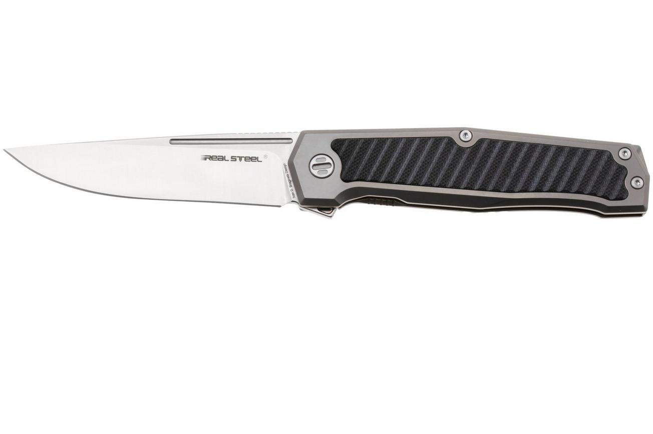 Real Steel Rokot Premium 7645B Satin S35VN, Titanium Black G10 Inlay, zakmes