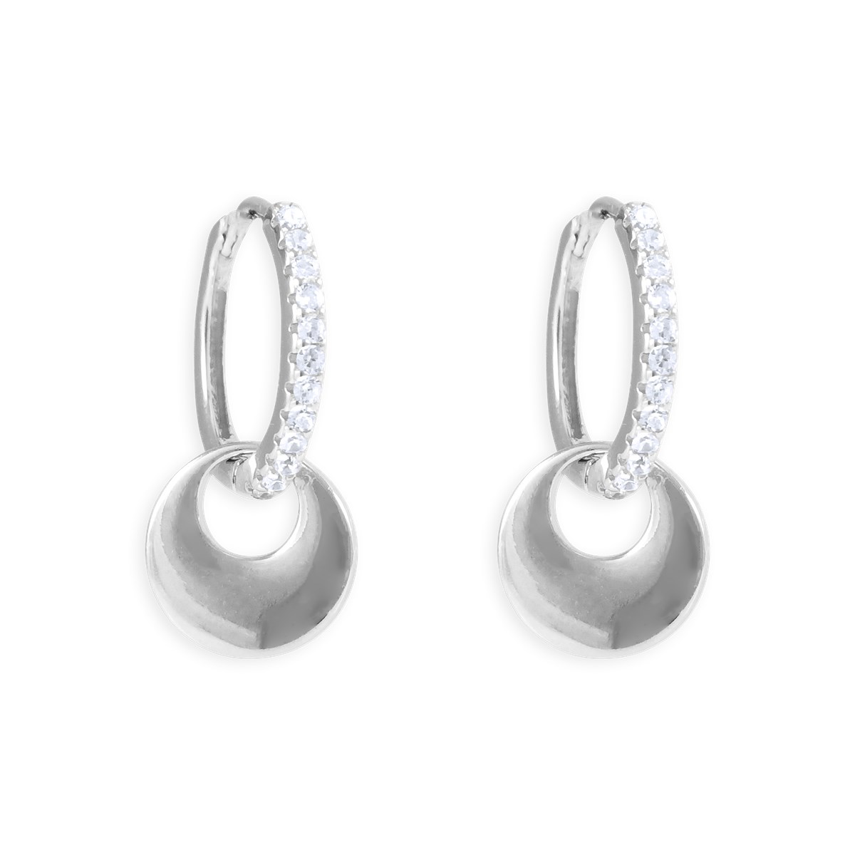 Boucles d'oreilles en argent 925 rhodié avec oxydes de zirconium