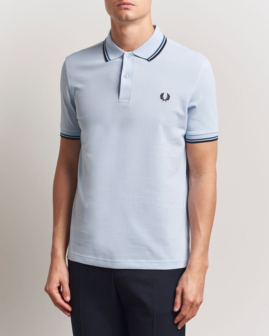 Fred Perry Twin Tipped Polo Shirt Light Smoke