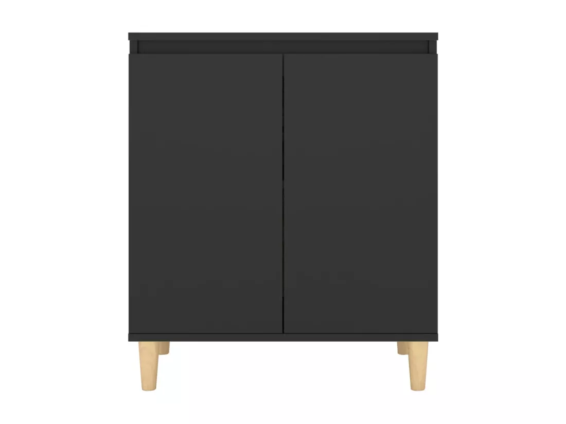 Buffet avec pieds en bois massif Noir 60x35x70 cm Aggloméré