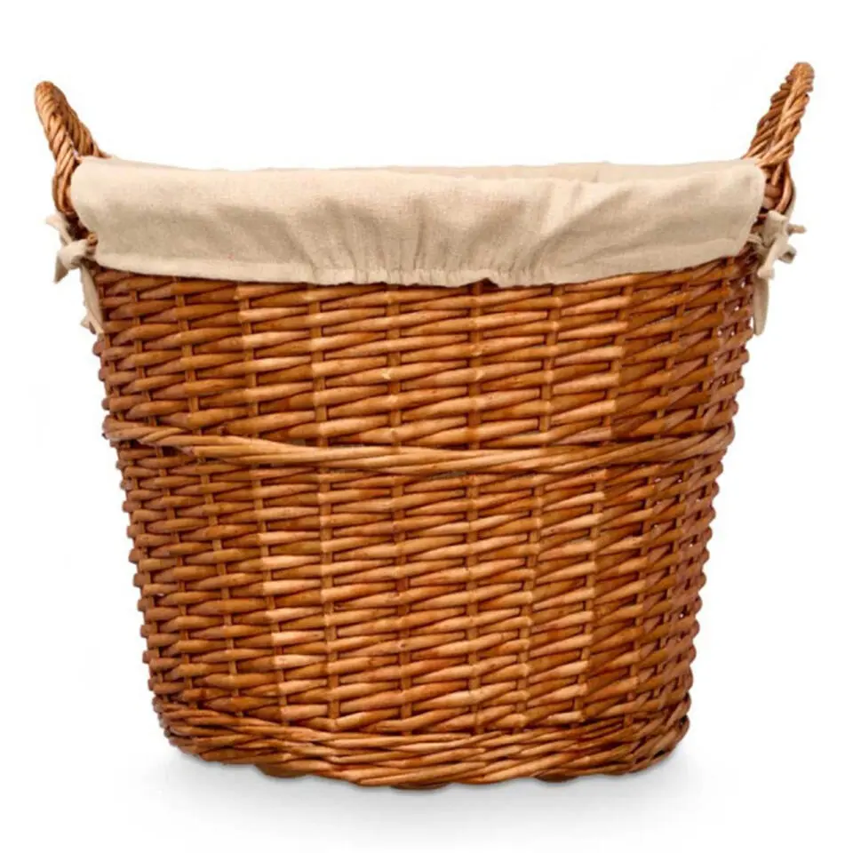 Rieten opberg mand - gevlochten riet - bruin - 51 x 45 x 28 cm